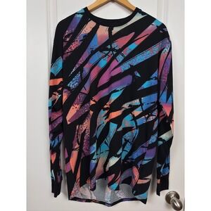 LuLaRoe Long Sleeve Hudson Top 80's Graffiti Wild Style Print Medium NWT